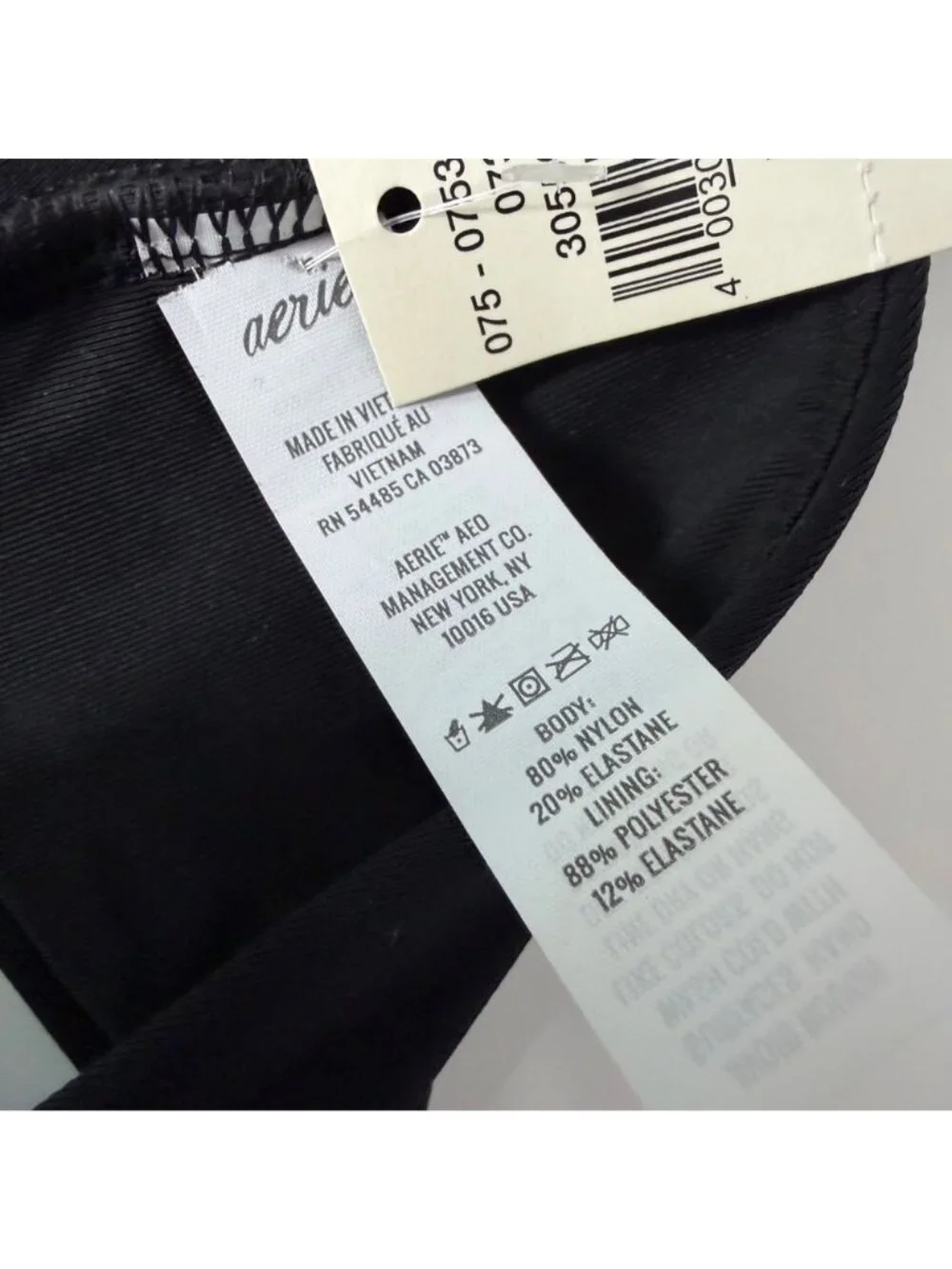 AERIE black scoop bikini top size XL
